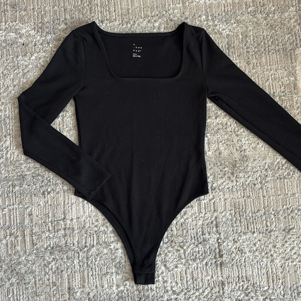 Black Square-Neck Body Suit